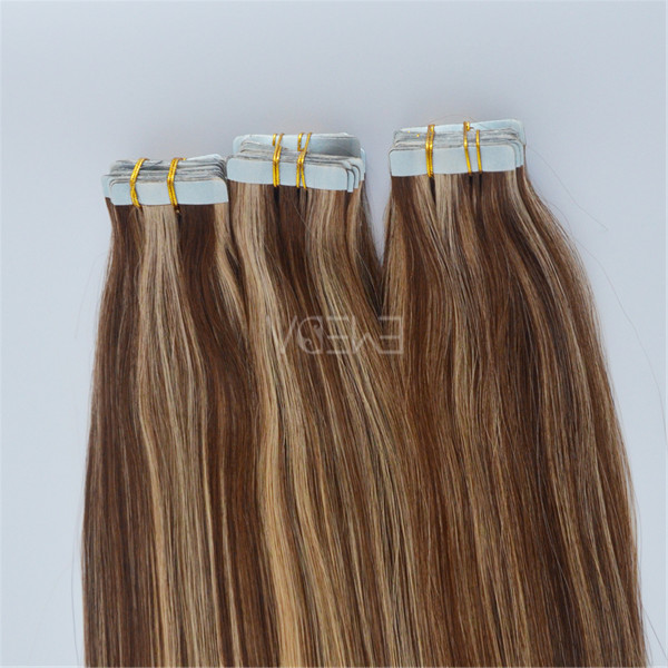 Grade 7A double drawn piano color Peruvian taped hair extensions YJ109